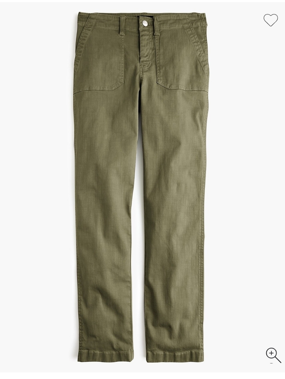 NWT J Crew Olive 9" Cargo Tooothpick Pant Sz 26